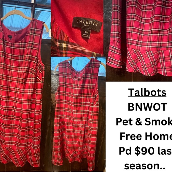 NWOT Talbots Red Tartan Plaid - Picture 1 of 1